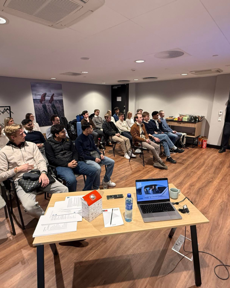 Students listening to presentation