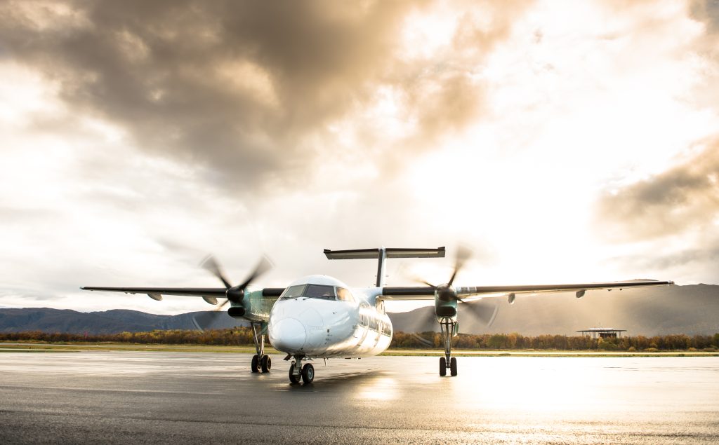 Widerøe soldnedgang